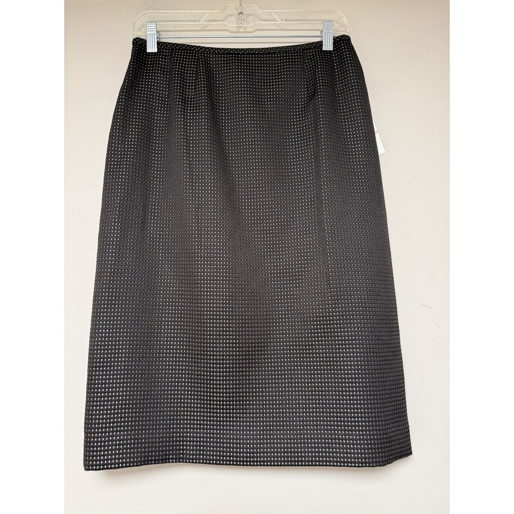 Le Suit Black Dot‎ Pencil Skirt Women's Size 6 Knee Length Business Casual